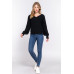 Long Slv Double V-neck Sweater