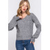 Long Slv Double V-neck Sweater