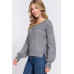 Long Slv Double V-neck Sweater