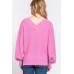 Long Slv Double V-neck Sweater