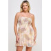Plus Paisley Smocked Ruffle Mini Dress