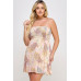 Plus Paisley Smocked Ruffle Mini Dress