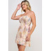 Plus Paisley Smocked Ruffle Mini Dress