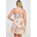 Plus Paisley Smocked Ruffle Mini Dress