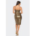 Pu Cheetah Print Top & Front Wrap Slit Skirt Set