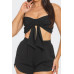 Front Oversized Bow Twisted Tie Top And Shorts Set