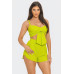 Front Oversized Bow Twisted Tie Top And Shorts Set