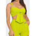 Front Oversized Bow Twisted Tie Top And Shorts Set