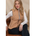 Suede Piping Quilted Padding Vest
