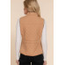 Suede Piping Quilted Padding Vest