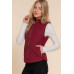 Suede Piping Quilted Padding Vest