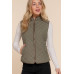 Suede Piping Quilted Padding Vest