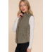 Suede Piping Quilted Padding Vest