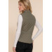 Suede Piping Quilted Padding Vest