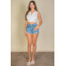 Solid Ribbed Polo Neck Tank Top