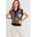 Flower Patch Stripe Knit Top