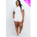 Plus Size Ribbed Short Sleeve Top&shorts Set