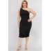 Plus Size Sexy Solid Color Ruched One Shoulder Midi Bodycon Dress