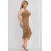 Plus Size Sexy Solid Color Ruched One Shoulder Midi Bodycon Dress