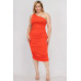Plus Size Sexy Solid Color Ruched One Shoulder Midi Bodycon Dress