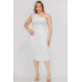 Plus Size Sexy Solid Color Ruched One Shoulder Midi Bodycon Dress