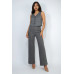 Herringbone V-neck Buttoned Vest Top