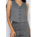 Herringbone V-neck Buttoned Vest Top