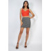 Mid-rise Herringbone Mini Skirt