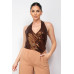 Surplice Halter Sequin Top