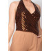 Surplice Halter Sequin Top