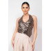 Surplice Halter Sequin Top