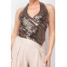 Surplice Halter Sequin Top