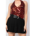 Surplice Halter Sequin Top