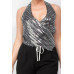 Surplice Halter Sequin Top