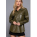 Long Slv Faux Leather Shacket