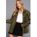 Long Slv Faux Leather Shacket