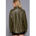 Long Slv Faux Leather Shacket