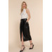 Faux Leather Midi Cargo Skirt