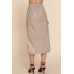 Faux Leather Midi Cargo Skirt