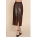 Faux Leather Midi Cargo Skirt