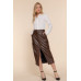 Faux Leather Midi Cargo Skirt
