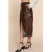Faux Leather Midi Cargo Skirt