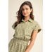 Printed drop shoulder cropped shirt