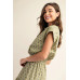 Printed drop shoulder cropped shirt