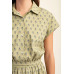 Printed drop shoulder cropped shirt