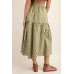 Printed tired midi skirt