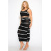 Plus sleeveless tie dye stripe 2 piece skirt set
