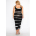 Plus sleeveless tie dye stripe 2 piece skirt set