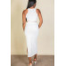 Ribbed cropped top and maxi side slit skirt