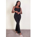 Ribbed sleeveless wide leg jumpsuit